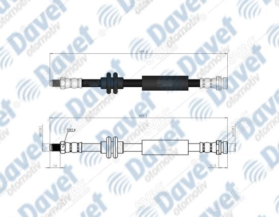 WBH0760 Fren Hortumu Arka Sol-Sag 435mm Ford Kuga Ii 2013-